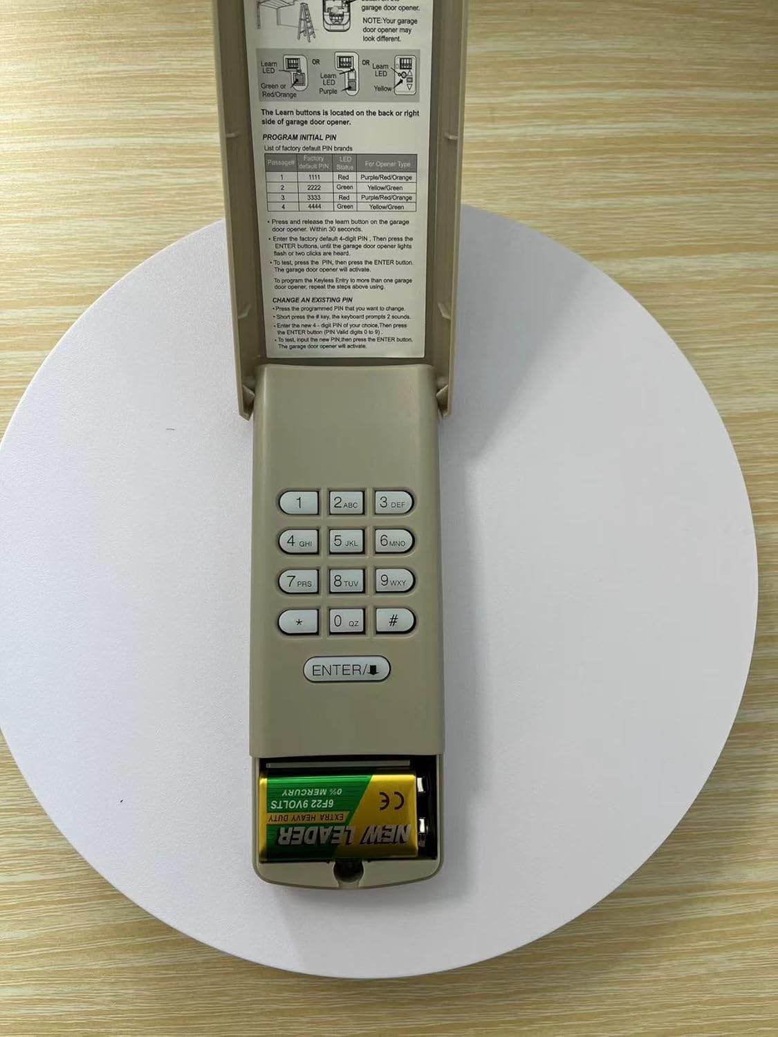 Garage Door Opener Keypad for Liftmaster Chamberlain Craftsman Garage Door Opener, Replace Wireless Keypad 877MAX Keyless Entry with 315/390 MHZ Learn Button Produced Since 1993,White