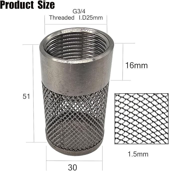 2pcs Hose Inlet Strainer Filter,Dia 30mm,for Irrigation Garden High Pressure,Hose Water Suction Strainer Garden Hose Inlet Filter