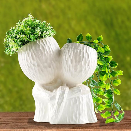 Head Planter for Indoor Plants Face Flower Pots Outdoor Plant Accessories Mug Succulent Planters with Drainage Hole Mom Hug Daughter