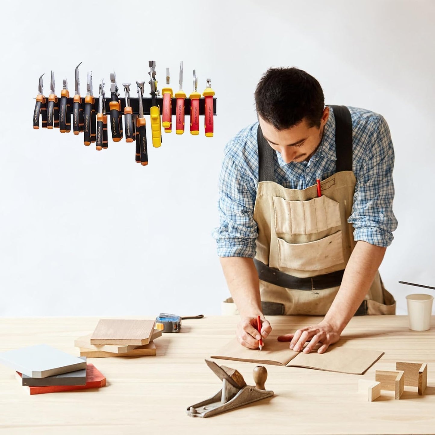 2 Pack Screwdriver Plier Organizer Wall Mount Steel Wall Mount Tool Storage Rack Screwdriver Organizer Hand Tool Hammer Pliers Storage Rack For Garage Workshop Homes Workshops Sheds