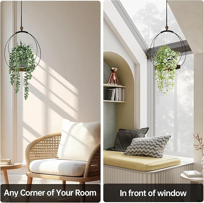 Hanging Planter for Indoor Plants - Outdoor Plant Hanger, Mid Century Metal Plant Hanger, Plant Hanger Indoor Conner Ceiling, Gift for Mom, Plant Lovers, Housewarming