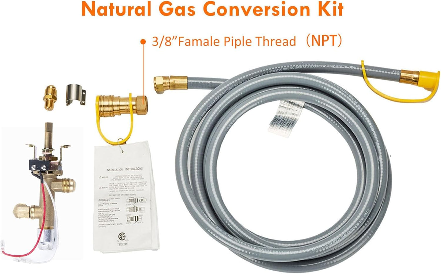 32.5-inch Fire Table with Natural Gas Conversion Kit, 50,000BTU Outdoor Modern Patio Fire Pit Table w/Square Burner Lid, Glass Rocks, Cover