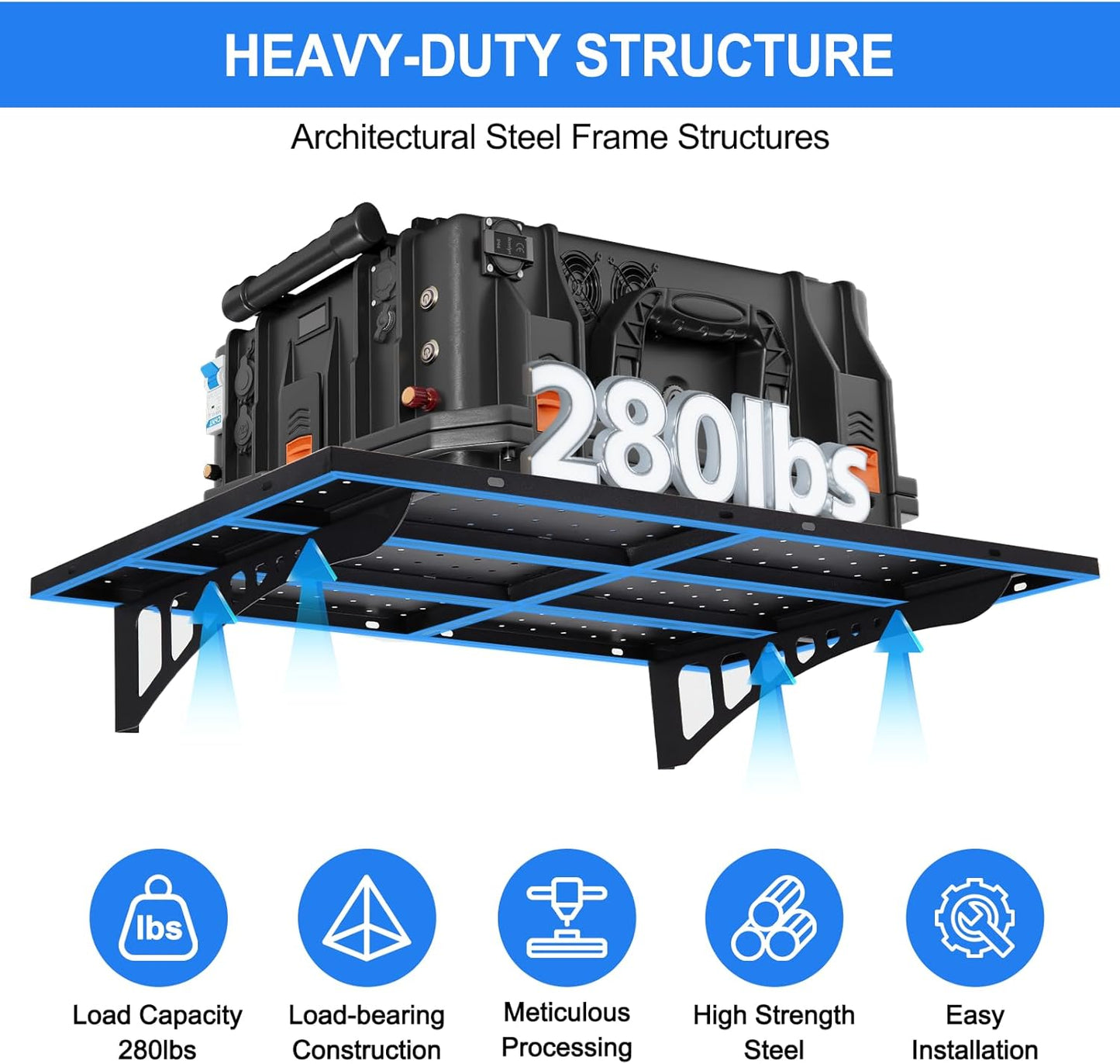 2-Pack 2x3ft Heavy Duty Garage Wall Shelving Garage Storage Rack Bike Wall Shelving Rack 560lbs Load Capacity