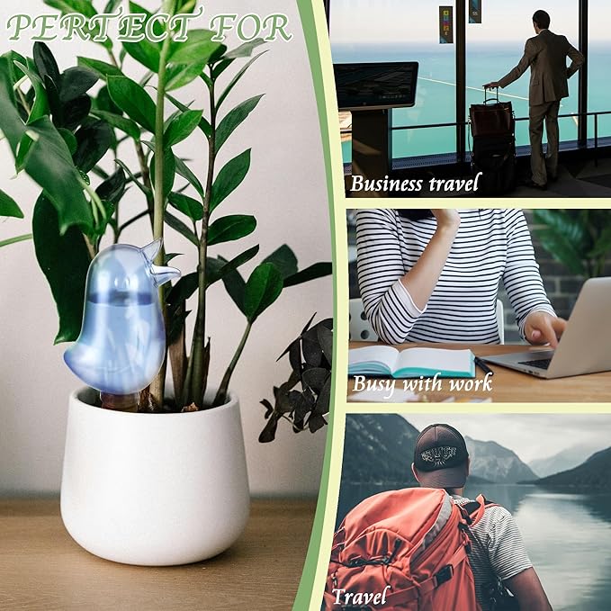 4 Pack Self Watering Spikes, Indoor Plant Watering Globes, Bird Shape Automatic Irrigation Spikes,Plant Watering Devices (Red&Blue)