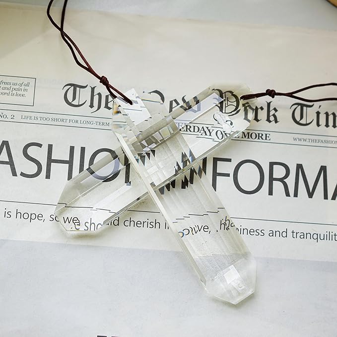 HDCRYSTALGIFTS Set 2 Crystal Suncatchers, 120mm Large Prism Sun Catchers Windows Hanging Ornaments Rainbow Maker Pendant Indoor Outdoor Garden Decor,Clear