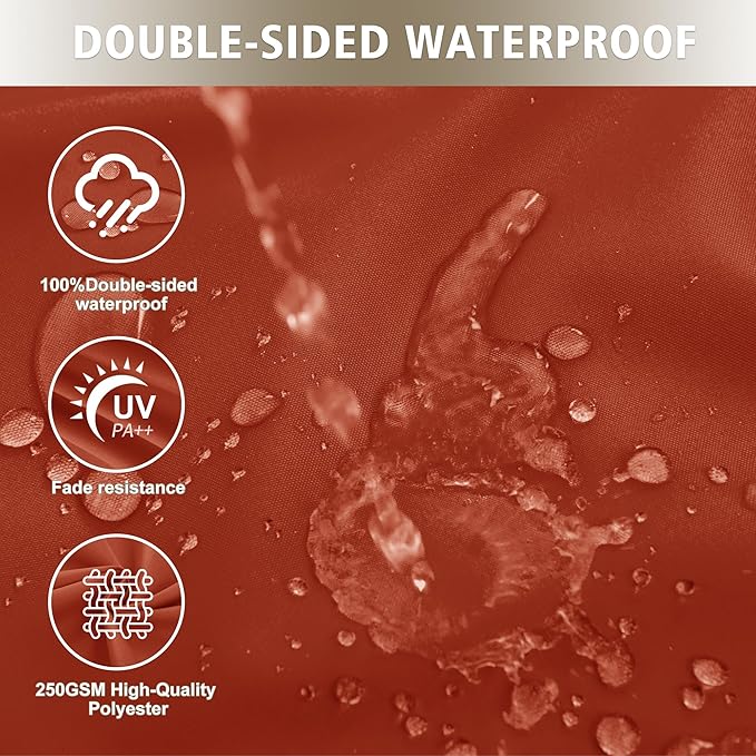 24x24 Inch Outdoor Cushions for Patio Furniture, Waterproof Outdoor Chair Cushions w/Fade-Resistant, Removable & Machine-Washable Covers, Deep Seat Sofa/Couch Pad Replacement – Set of 1/2/4, Rust