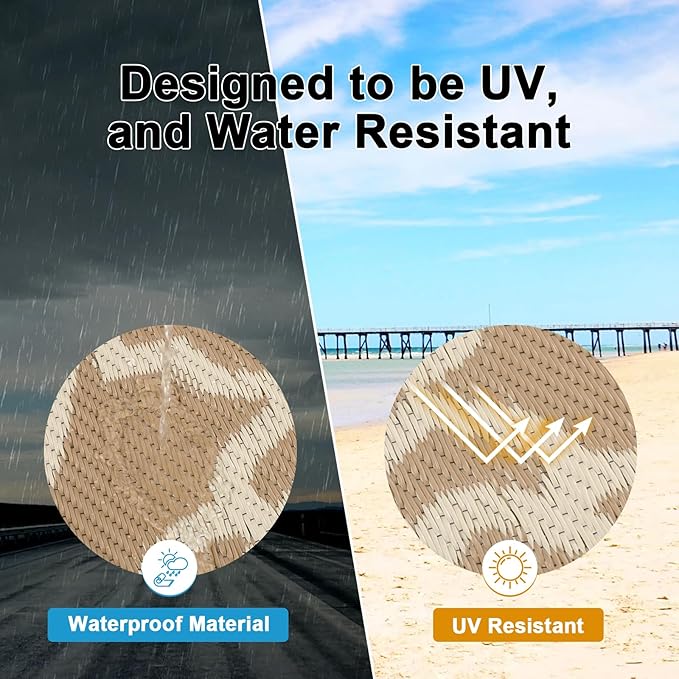 HEBE Outdoor Rug Waterproof 9x12, Plastic Straw Rug Camping Rug, Reversible Outdoor Patio Rugs RV Mat Clearance, Indoor Outside Floor Carpet for Porch,Deck,Camper,Balcony,Backyard