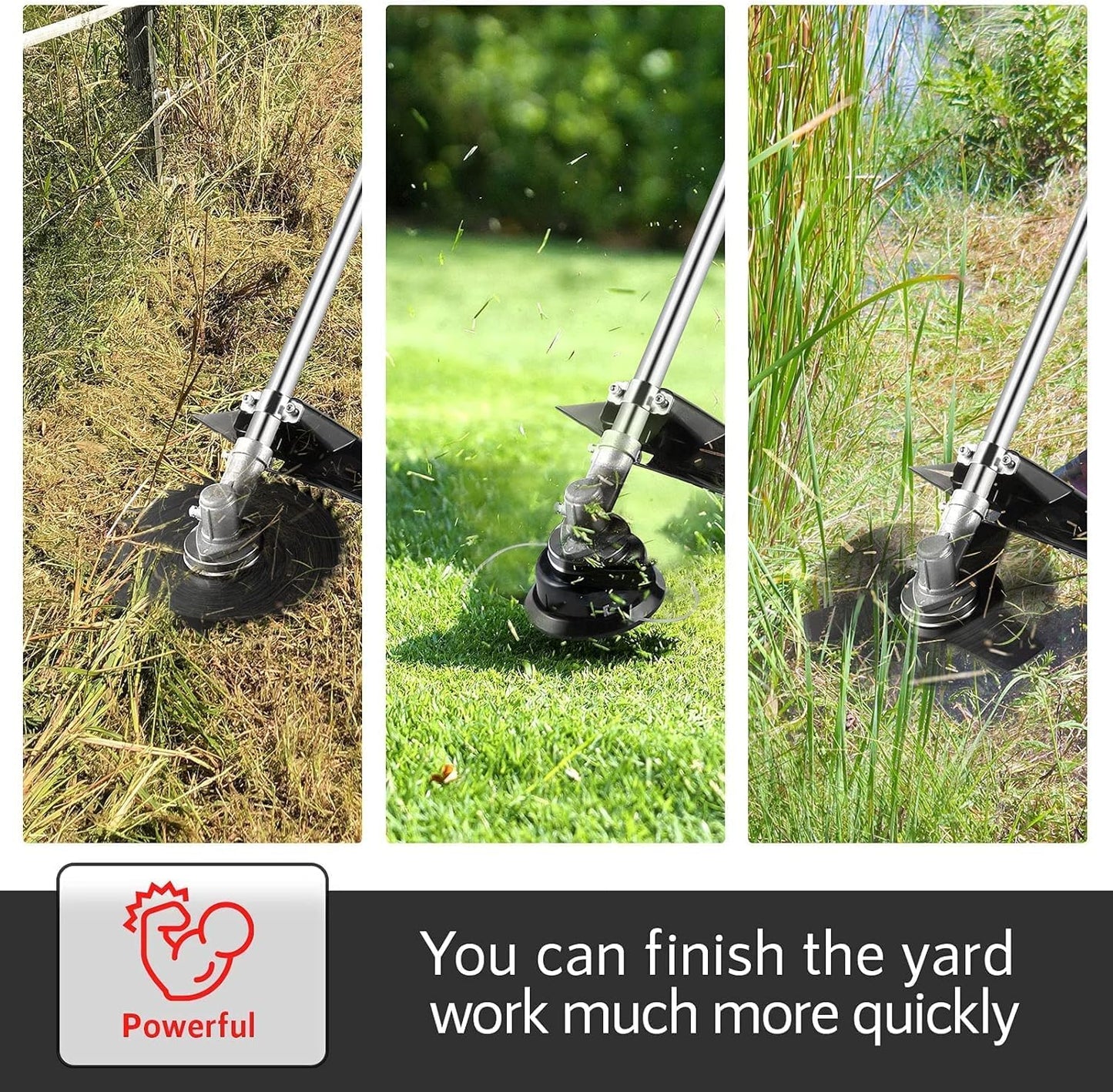 Homdox 58cc 2-Cycle Gas Weed Eater, 4 in 1 Gas Brush Cutter, String Trimmer and Weed Wacker Trimmer for Lawn and Garden Care Trimming, Orange.