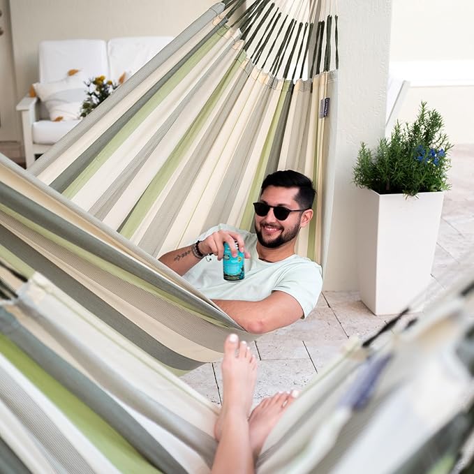 LA SIESTA® - XL King Domingo Hammock Swing Chair - Weather & Tear Resistant Hanging Hammock Chair - Indoor Outdoor Hammock Chair Swing - Hanging Chair for Patio Porch Bedroom - Max 355 Lbs, Cedar