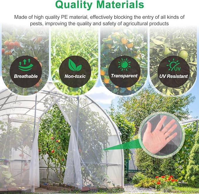 Garden Netting Pest Barrier, 6.5 X 16.4FT Insect Netting for Garden Raised Beds, Garden Bug Netting Plant Mesh for Blueberry Bushes, Figs, Plants, Vegetables Protection