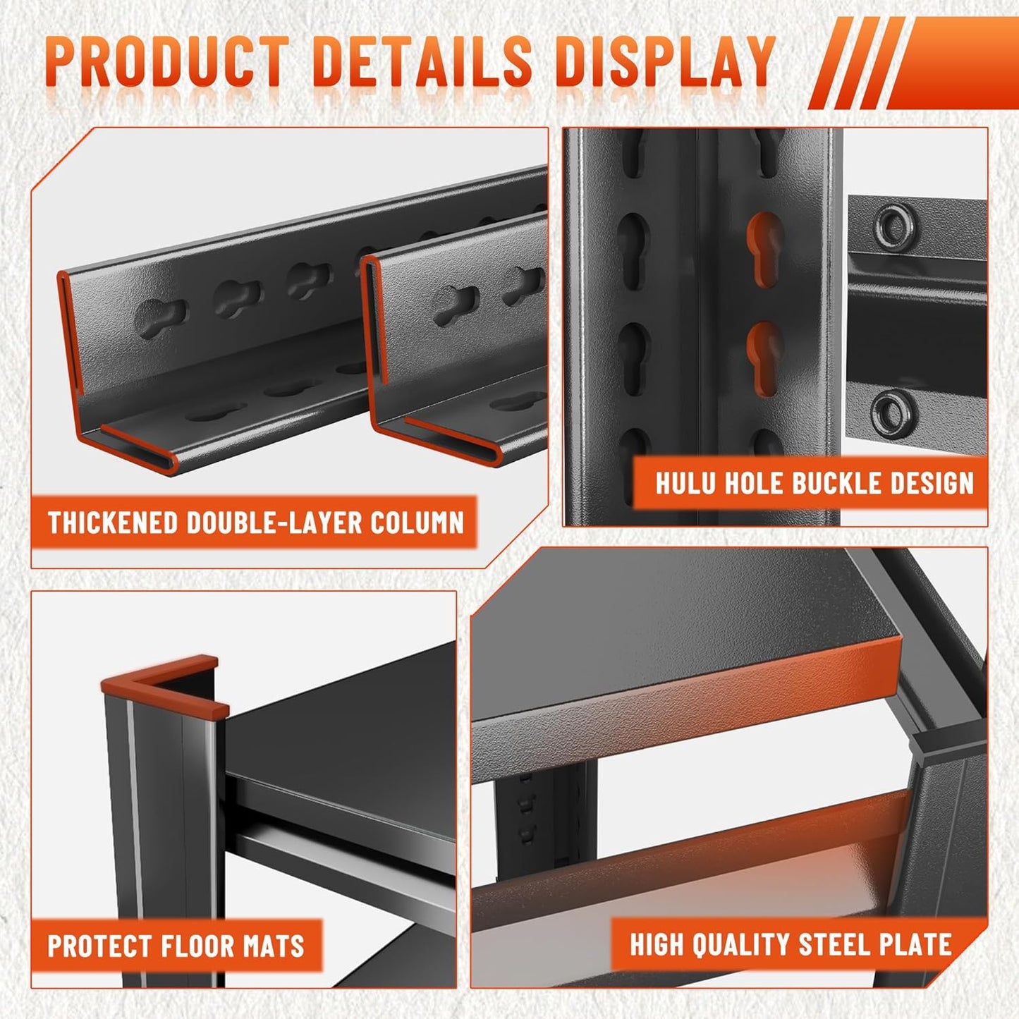 Heavy Duty 5-Tier Shelving Unit 2750LBS Capacity - Adjustable Steel Garage Shelves for Warehouse, Basement Storage(71''H x 39.4''W x 17.7''D)
