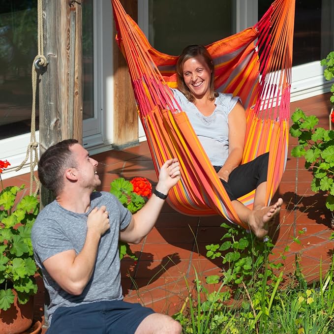 LA SIESTA® - XL King Domingo Hammock Swing Chair & CasaMount - Weather & Tear Resistant Hanging Chair - Outdoor Indoor Hammock Chair w/Suspension Kit for Walls Ceilings Square Beams - Toucan