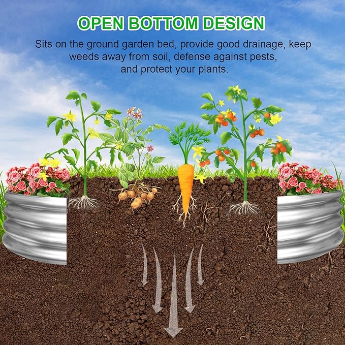 2Pack Raised Garden Bed 6×3×1FT,Galvanized Planter Box Oval Large Matel Steel Backyard Beds Outdoor for Vegetables,Flowers,Herbs,Plant