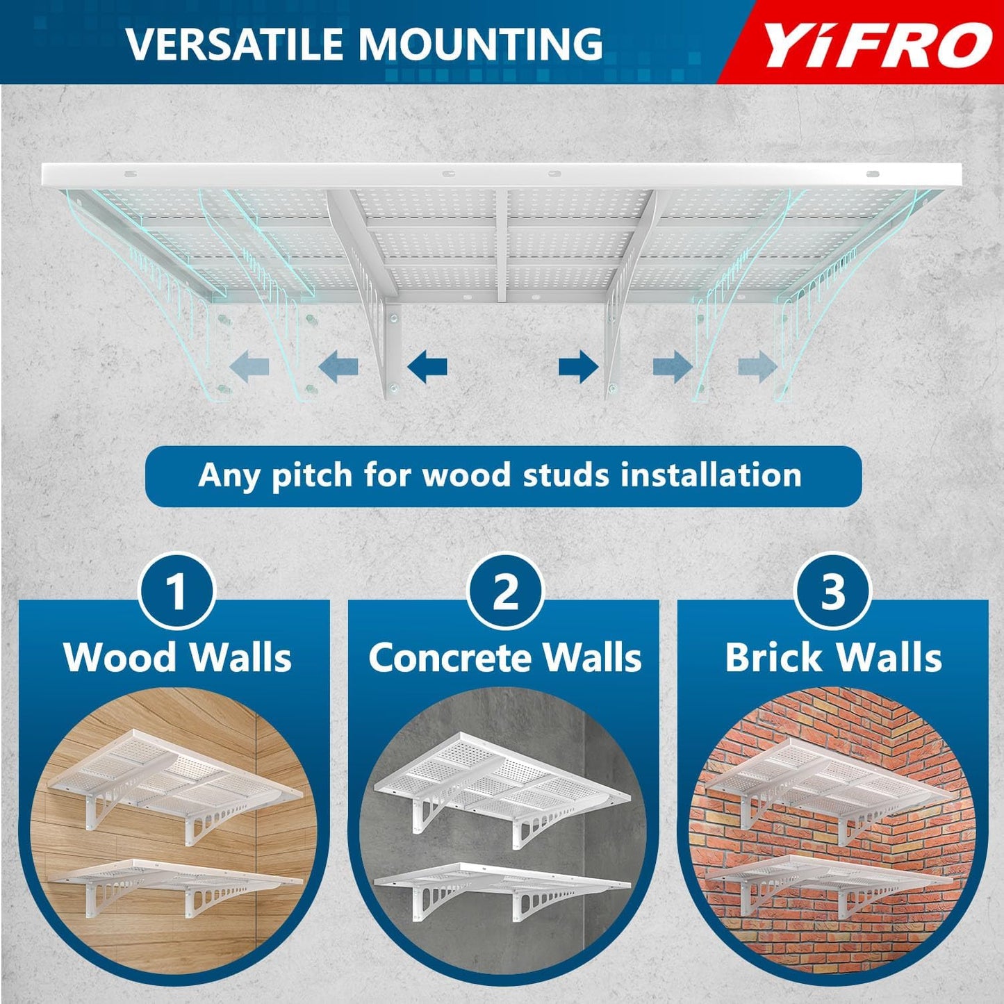 2-Pack 2x3ft Heavy Duty Garag e Wall Shelving, 500 lbs Load Capacity, Garage Shelving Wall Mounted, Garage Storage Rack with Hooks, White
