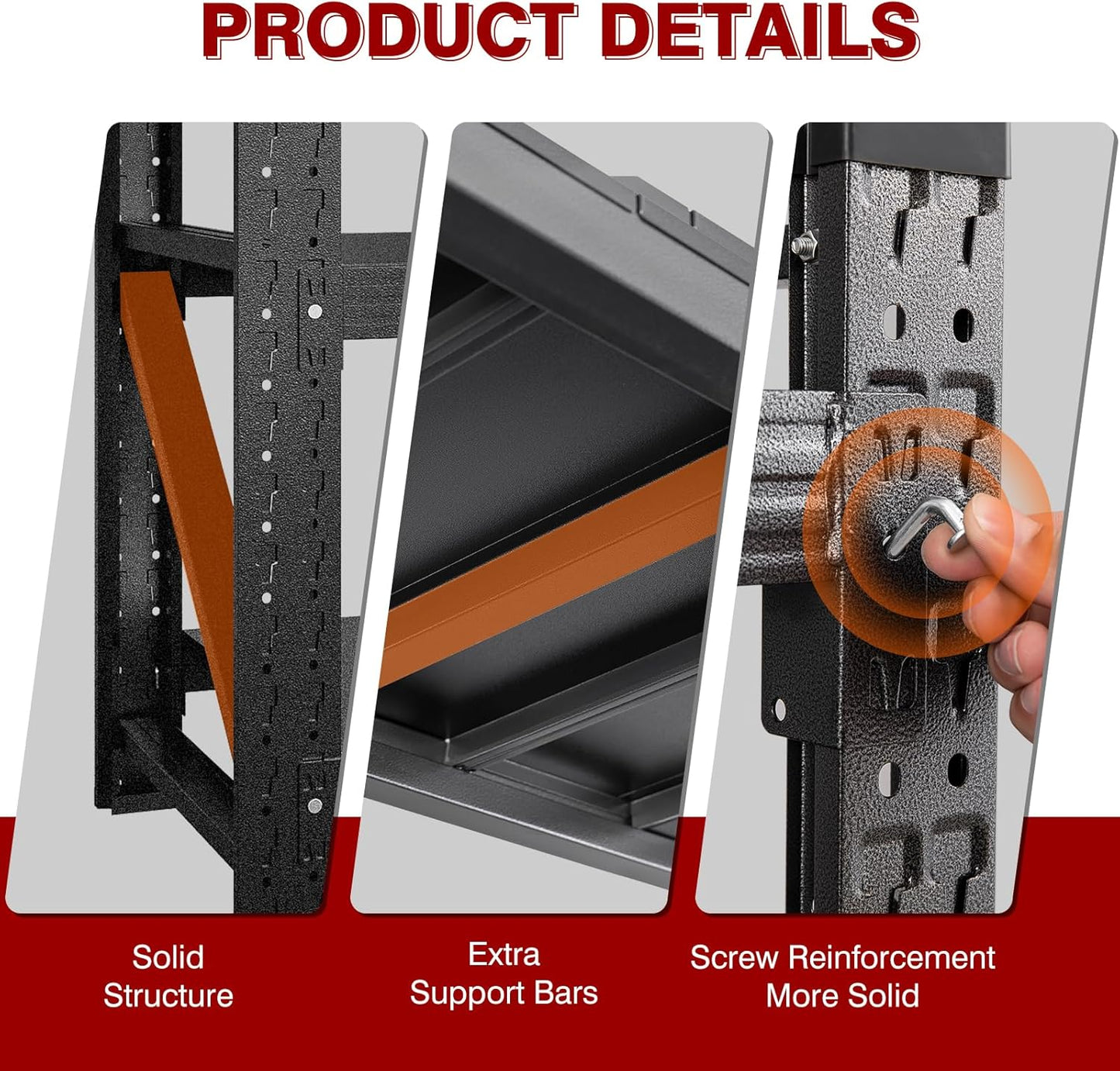 3000LBS Metal Steel Storage Shelves - 48" W Black 4 Tier Heavy Duty Rack Commercial Industrial Shelving with Adjustable Shelf for Basement Garage Warehouse Supermarket - 48" W x 24" D x 70" H