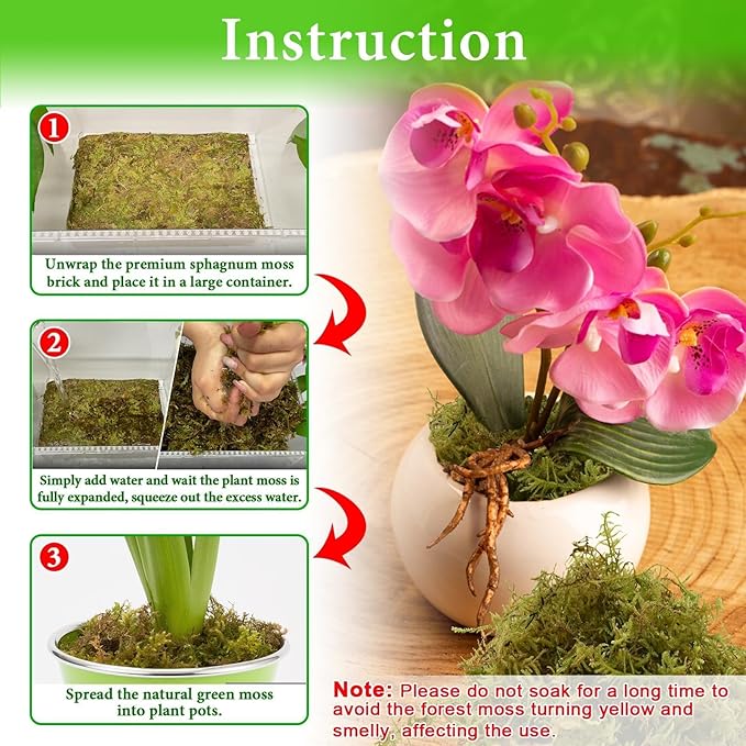 Halatool 2.2LB Forest Moss for Plants Indoor, 50QT Orchid Moss for Potting Mix, Natural Dried Sphagnum Moss Bulk for Moss Pole Succulents Garden Flowers Reptiles