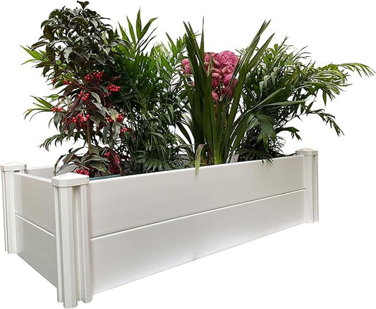 4' x 2' Vinyl Raised Garden Bed Screwless Planter Box for Gardening, Whelping Pen and More